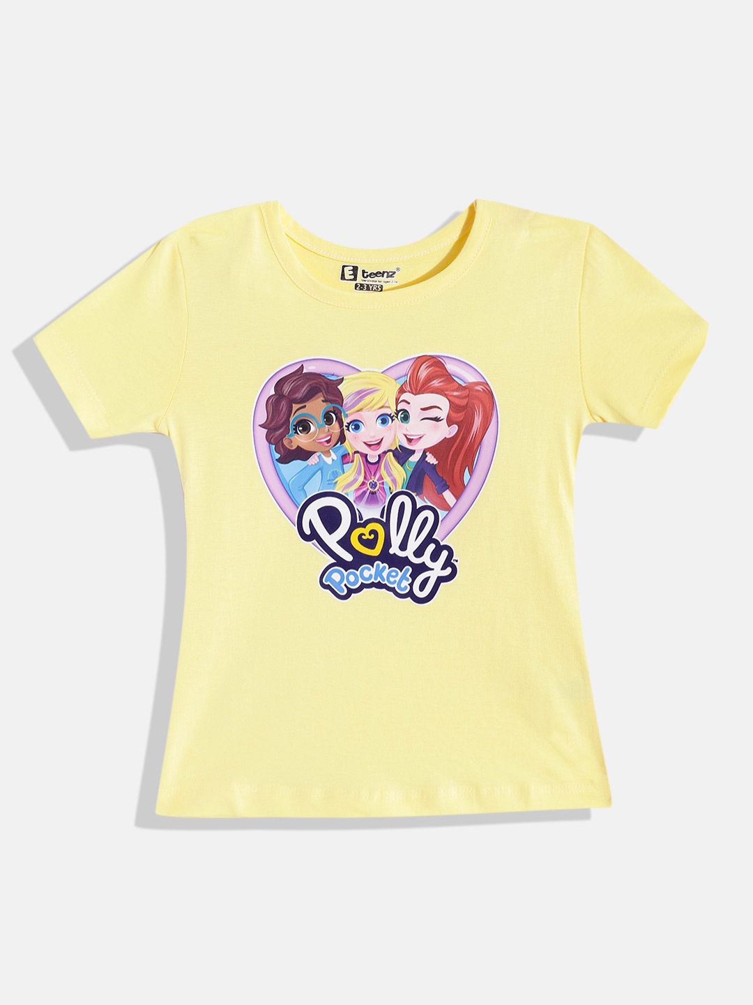 

Eteenz Girls Premium Cotton Polly Pocket Printed T-shirt, Yellow