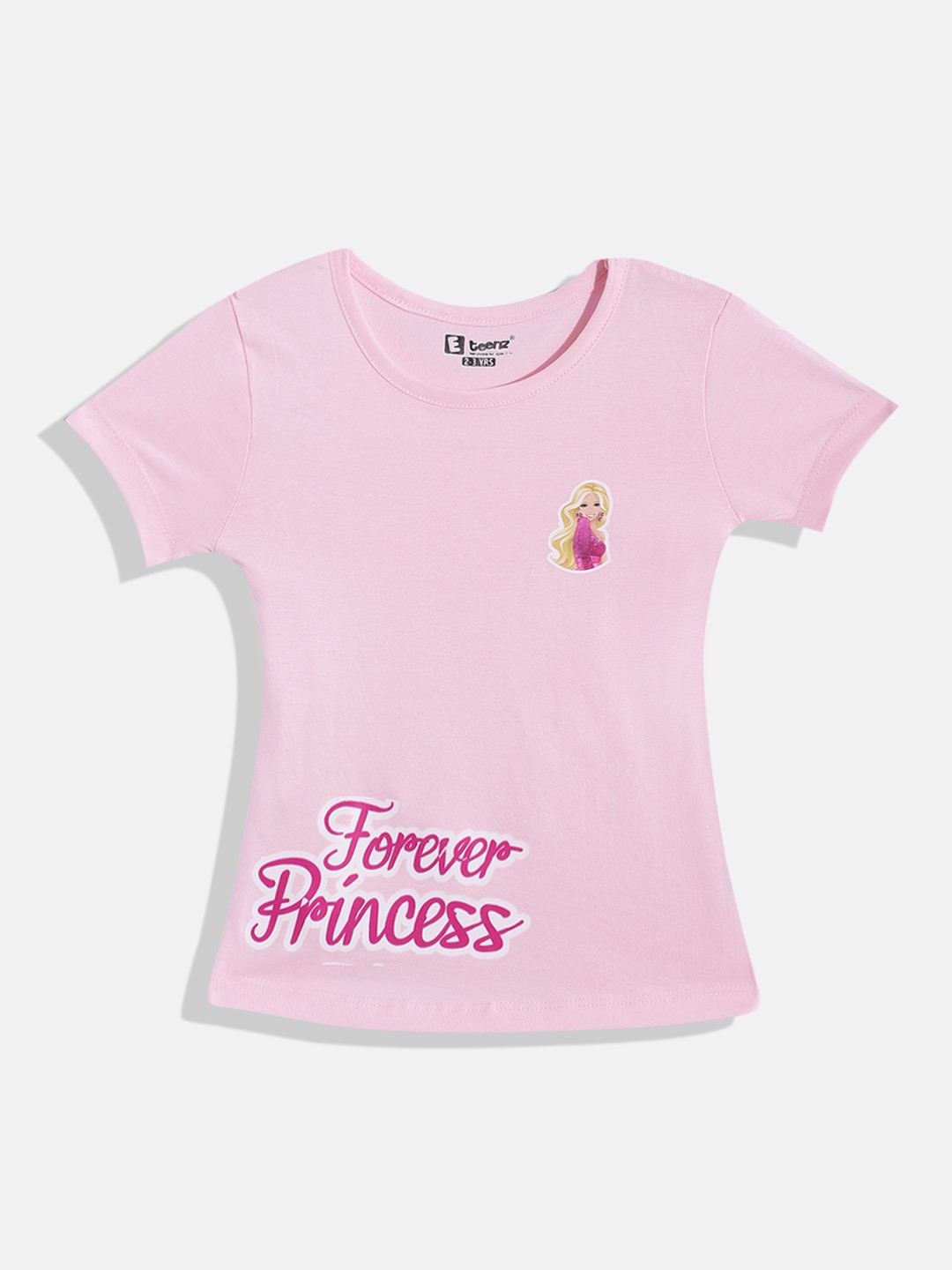 

Eteenz Girls Forever Princess Printed Premium Cotton T-shirt, Pink
