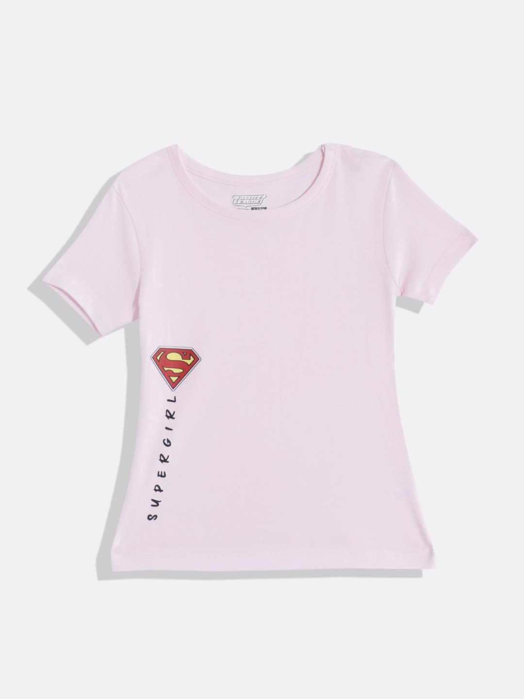 

Eteenz Girls Superman Printed Premium Cotton Top With Typography Detail, Pink