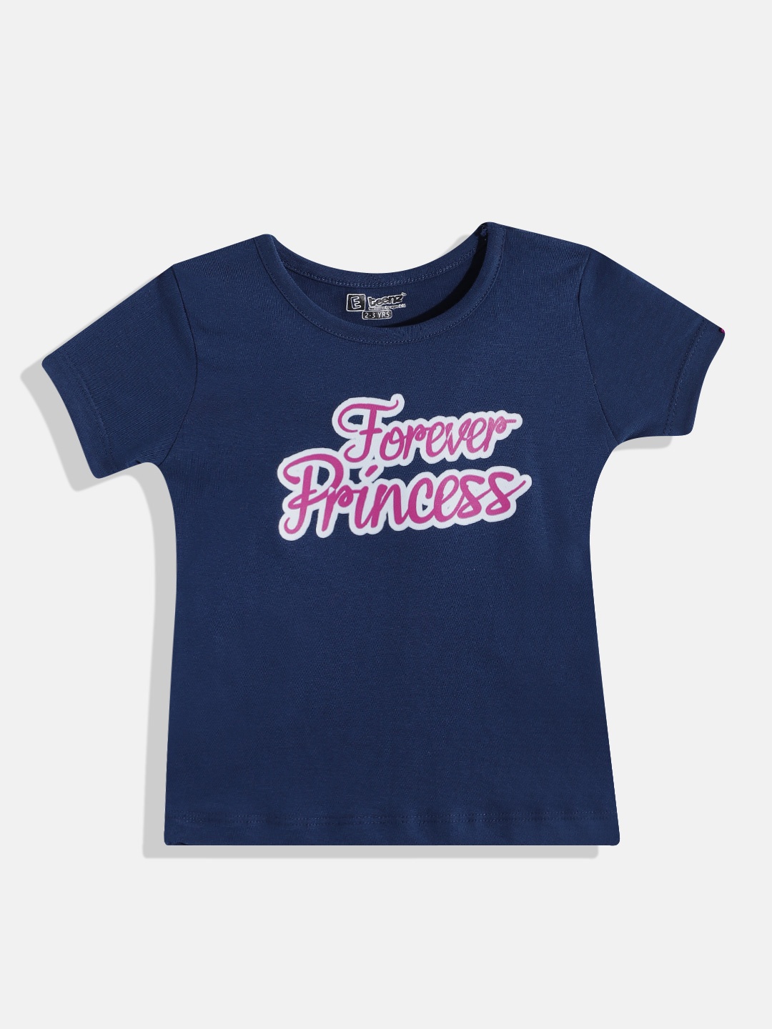 

Eteenz Girls Forever Princess Printed Premium Cotton T-shirt, Navy blue