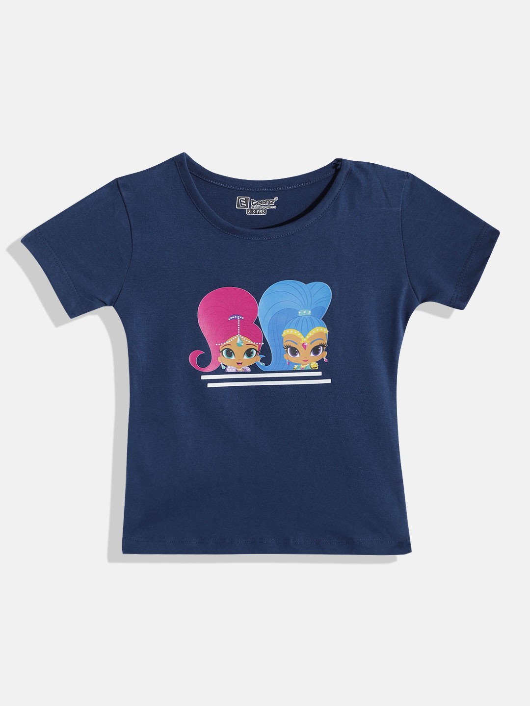 

Eteenz Girls Shimmer & Shine Printed Premium Cotton T-shirt, Navy blue