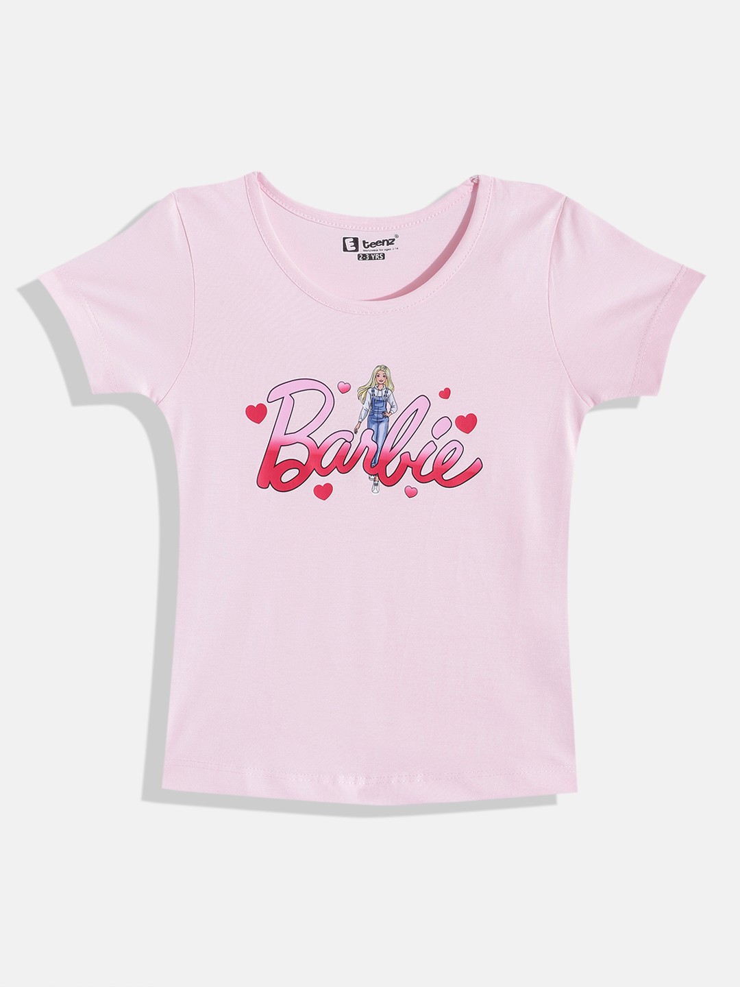 

Eteenz Girls Barbie Printed Premium Cotton T-shirt, Pink
