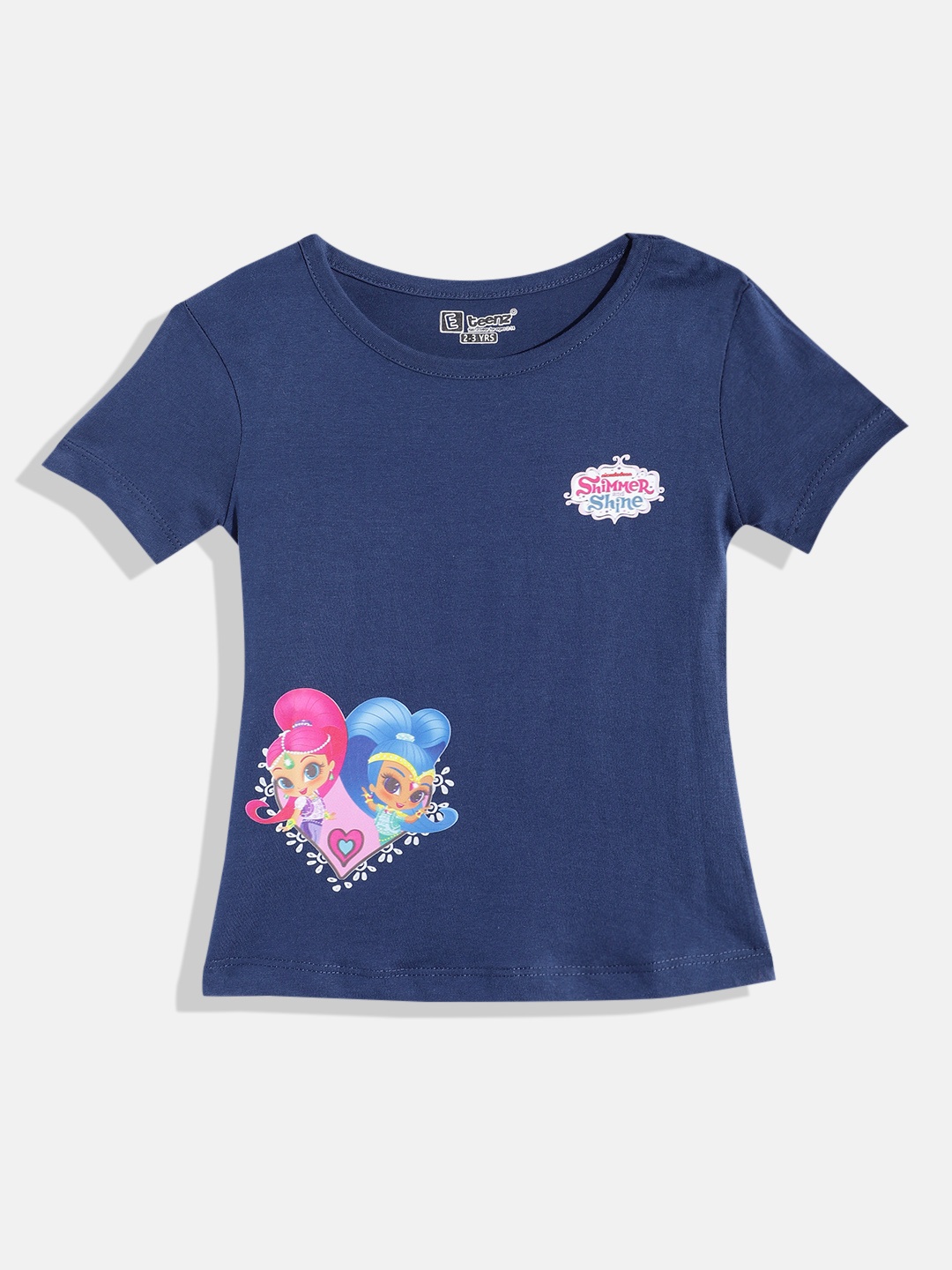 

Eteenz Girls Shimmer & Shine Printed Premium Cotton T-shirt, Navy blue