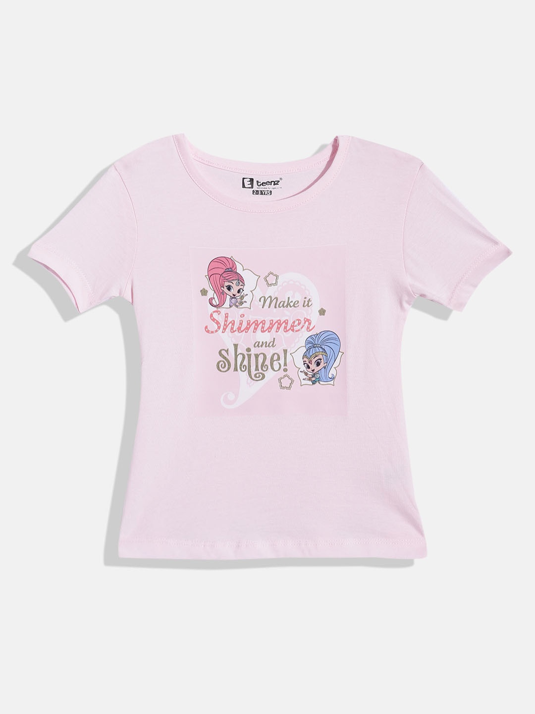 

Eteenz Girls Shimmer & Shine Printed Premium Cotton T-shirt, Pink
