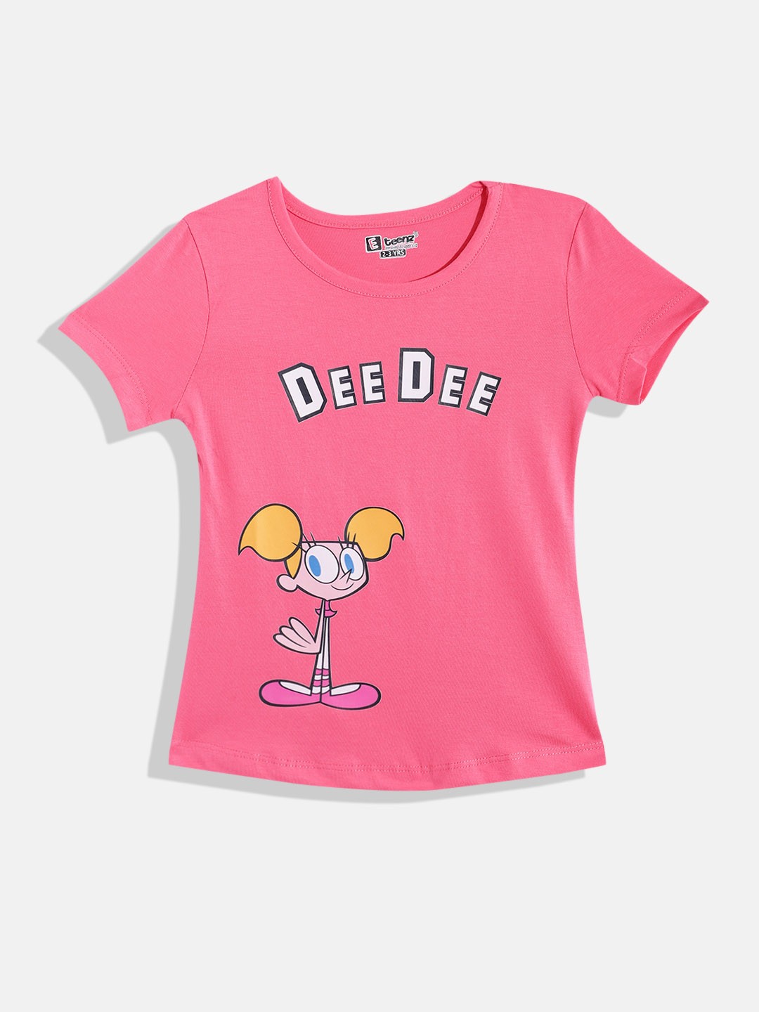 

Eteenz Girls Dee Dee Printed Premium Cotton T-shirt, Pink
