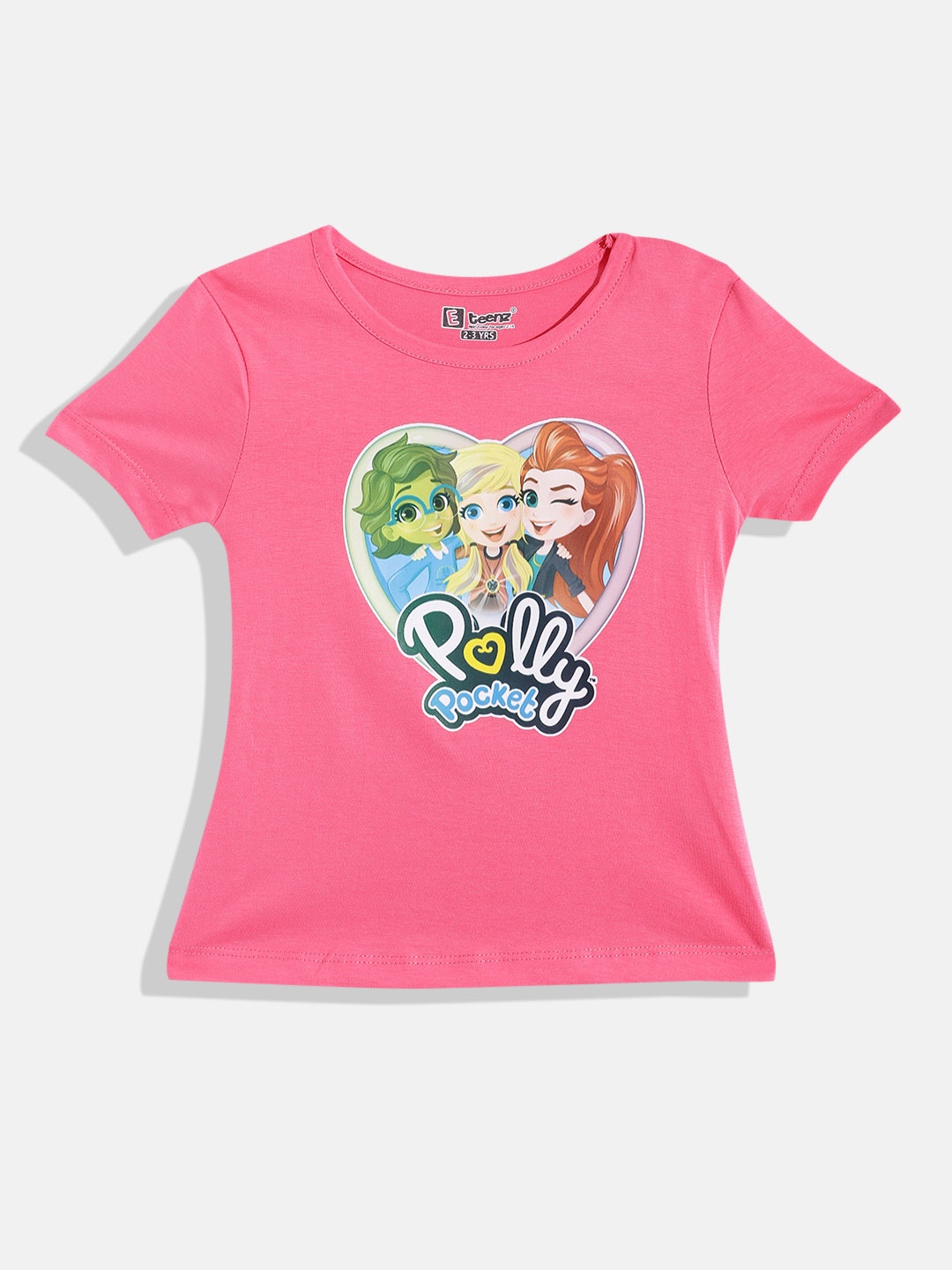 

Eteenz Girls Polly Princess Printed Premium Cotton T-shirt, Fuchsia