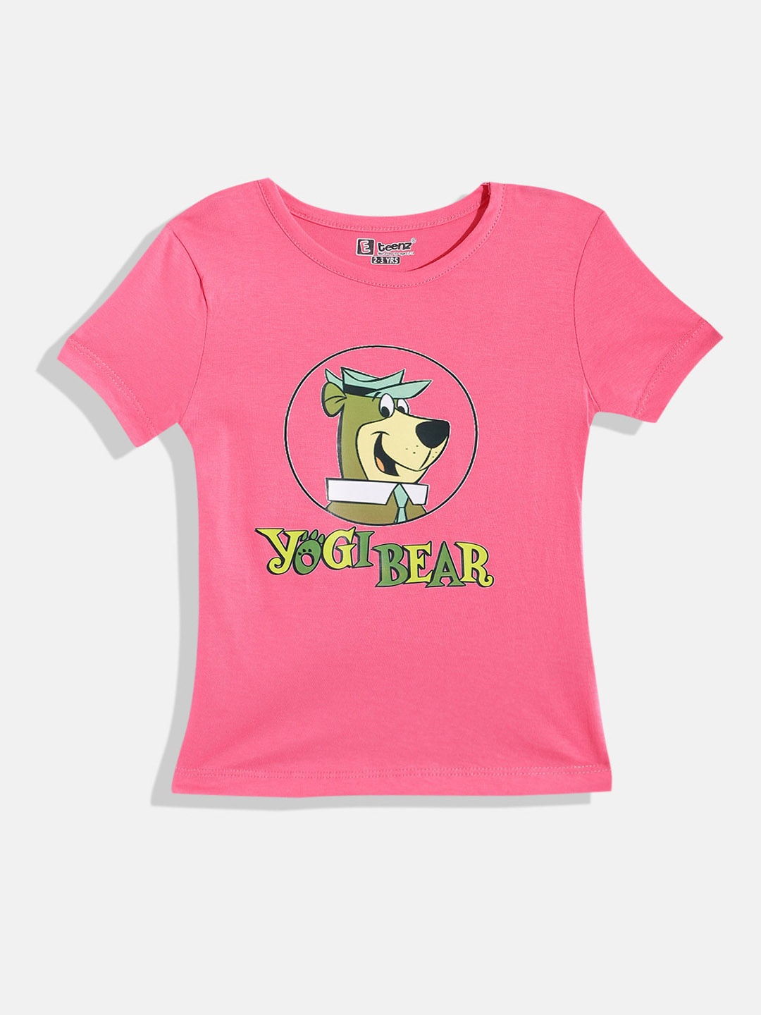 

Eteenz Girls Yogi Bear Printed Premium Cotton T-shirt, Fuchsia