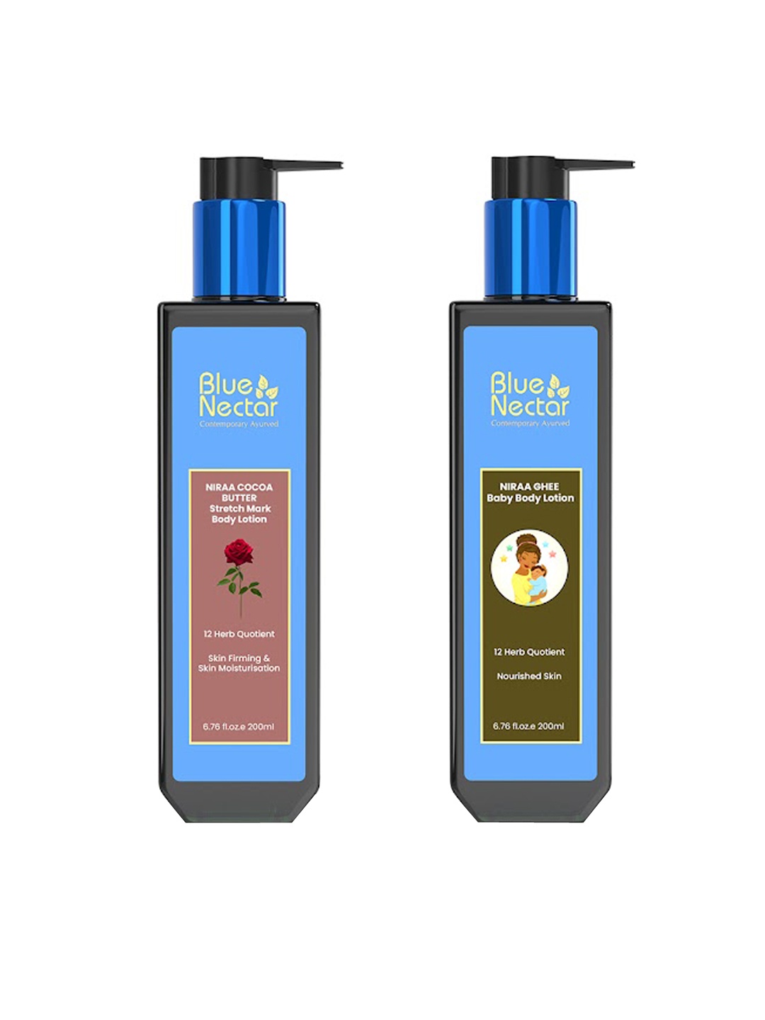 Blue Nectar Niraa Stretch Mark Body Lotion & Baby Body Lotion - 200ml Each