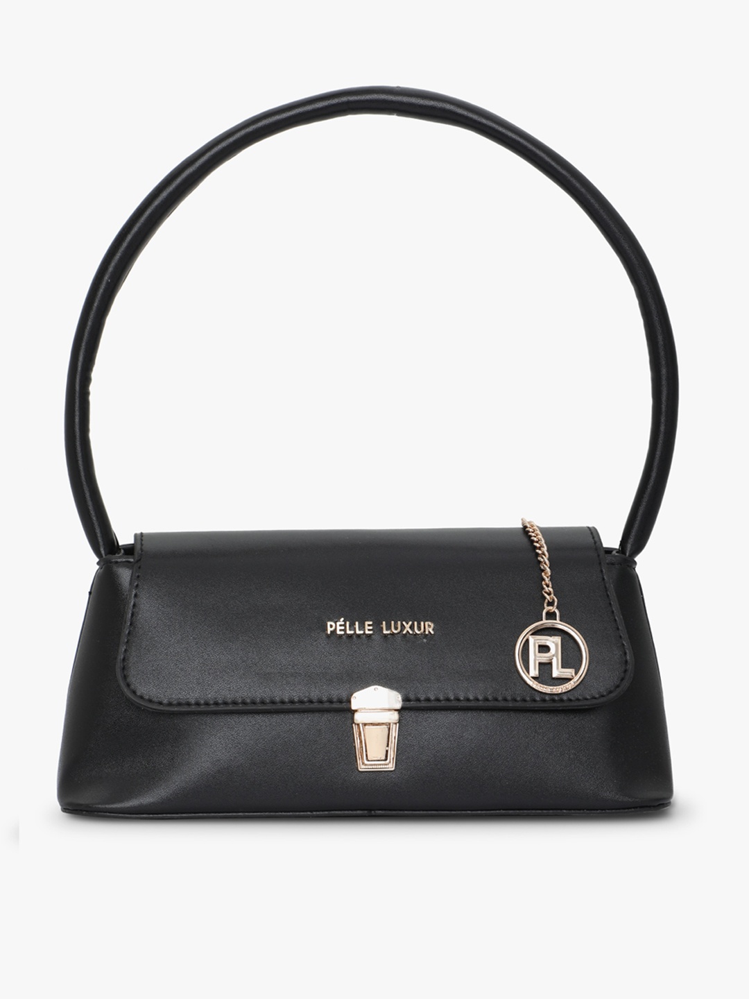 

PELLE LUXUR PU Structured Handheld Bag, Black