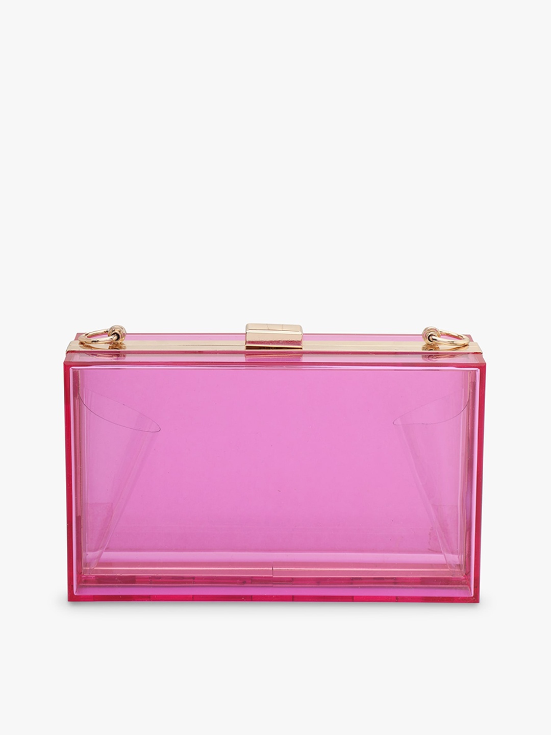 

PELLE LUXUR Transparent Small Structured Sling Bag, Pink