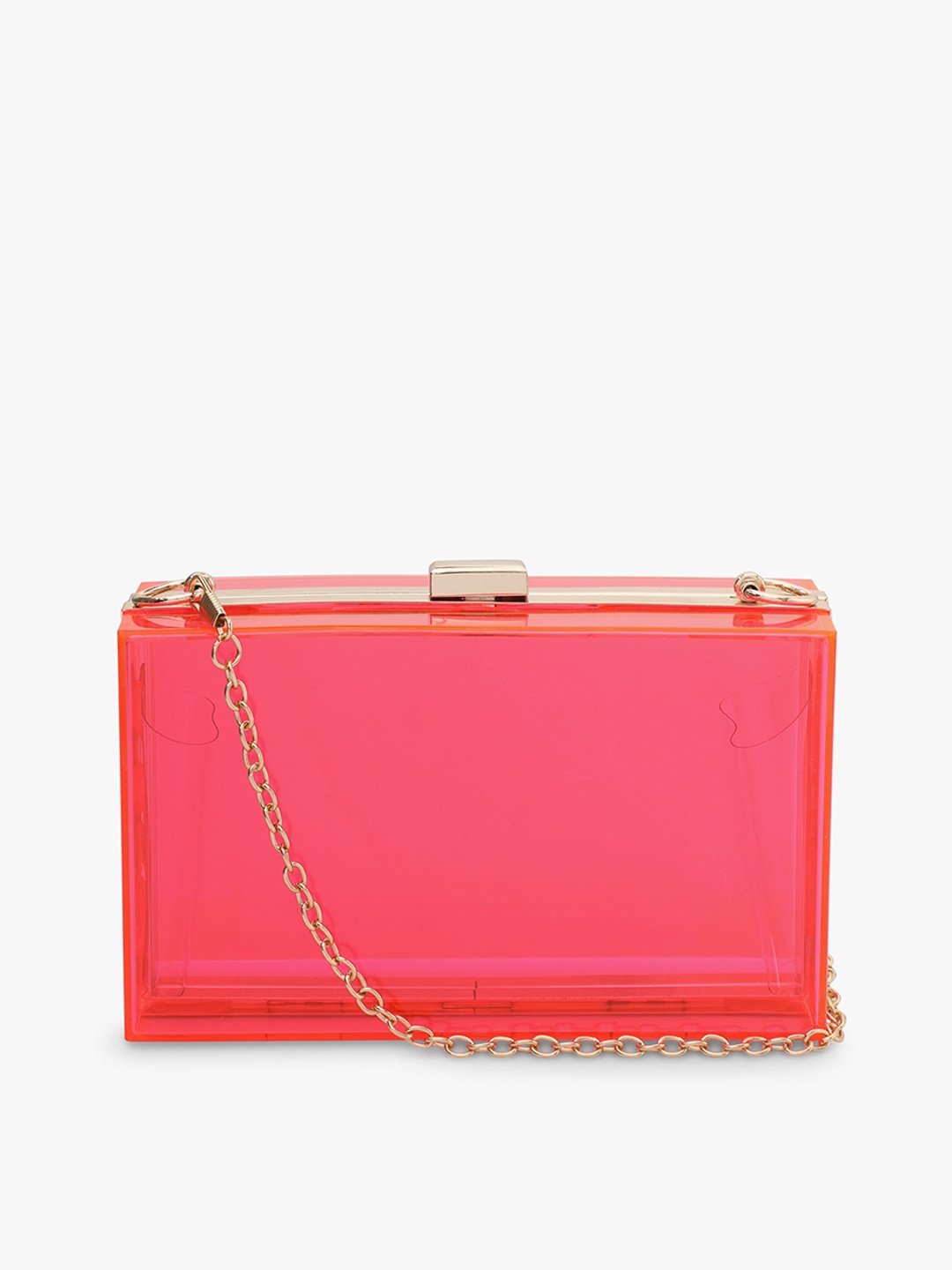 

PELLE LUXUR Transparent Small Structured Sling Bag, Peach