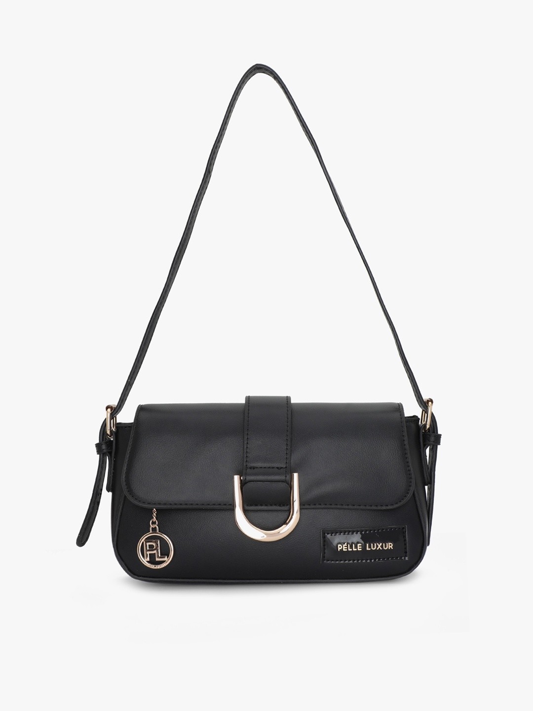 

PELLE LUXUR PU Structured Shoulder Bag, Black