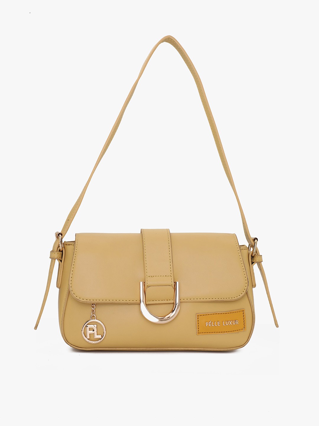 

PELLE LUXUR PU Structured Sling Bag, Mustard
