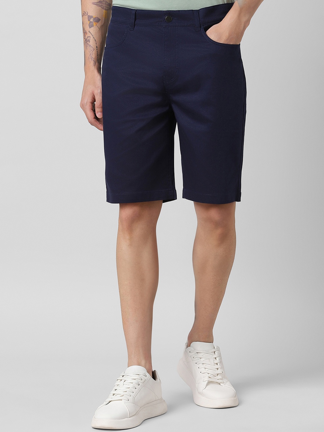 Pantaloons Men Mid-Rise Sports Shorts, Blue