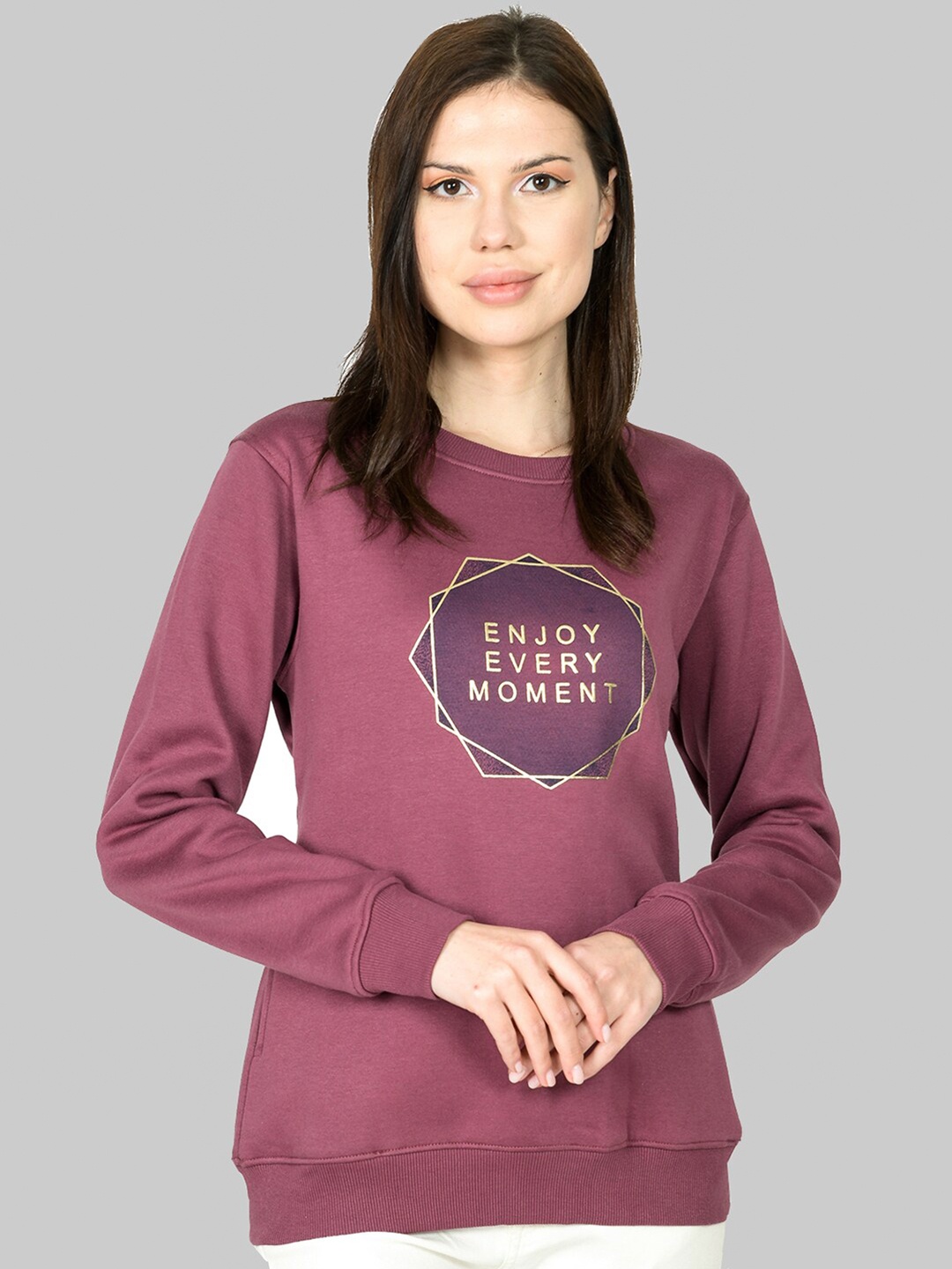 

Cheribell Typography Printed Cotton Sweatshirt, Lavender