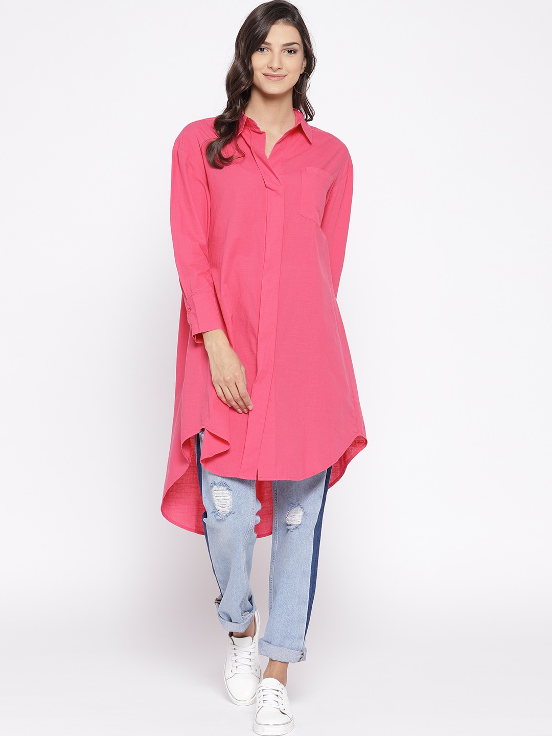 

Vero Moda Women Pink Classic Regular Fit Solid Casual Shirt