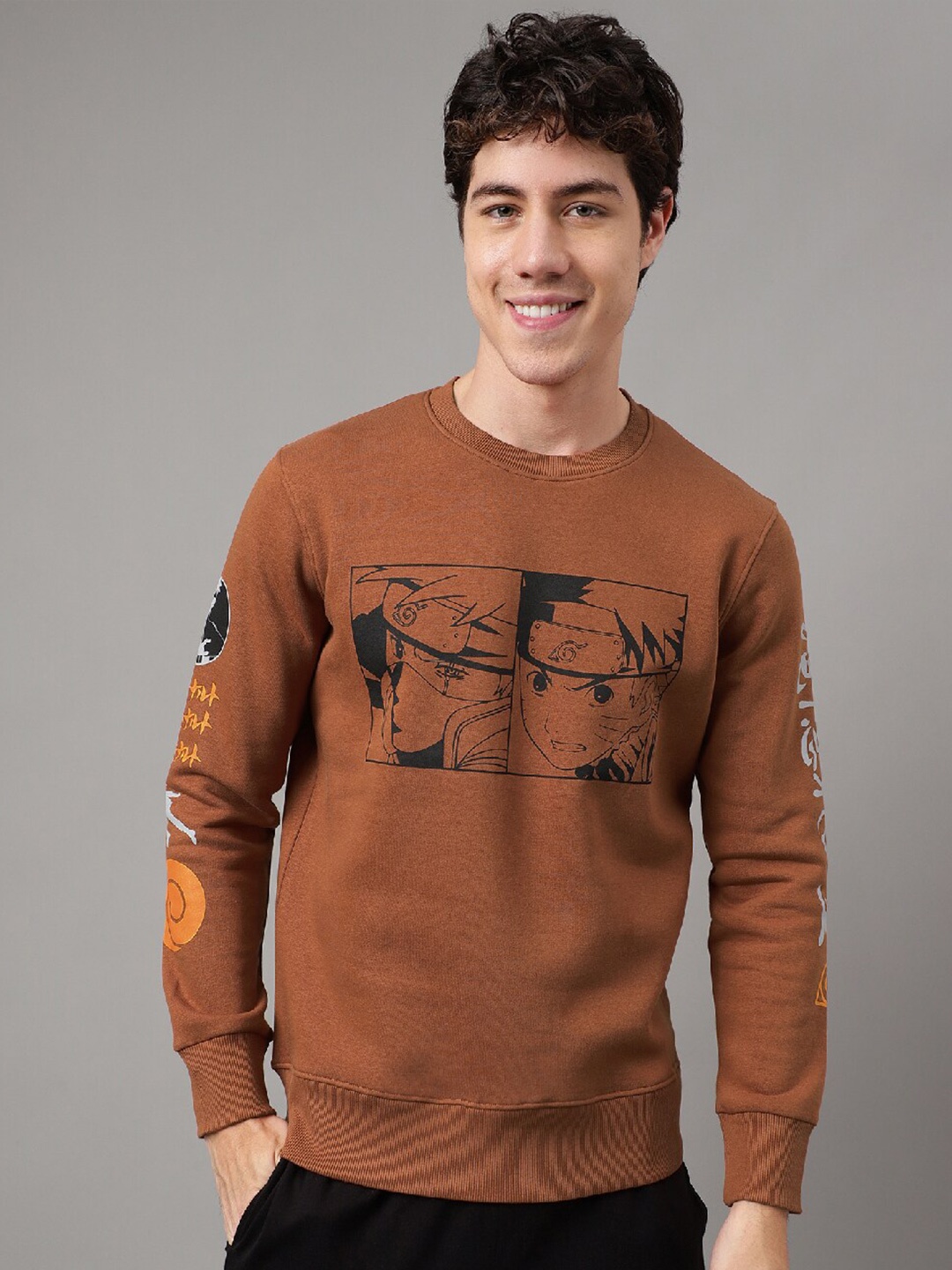 

Free Authority Naruto Printed Round Neck Sweatshirt, Brown