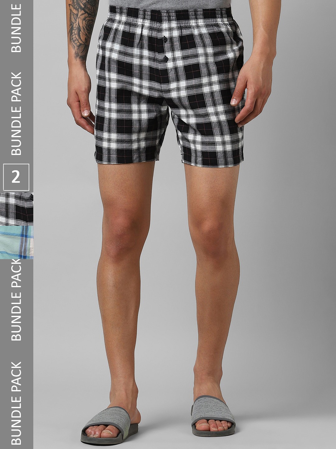 

Pantaloons Men Pack Of 2 Pure Cotton Boxers P122AMBX00014Multicolor, Blue