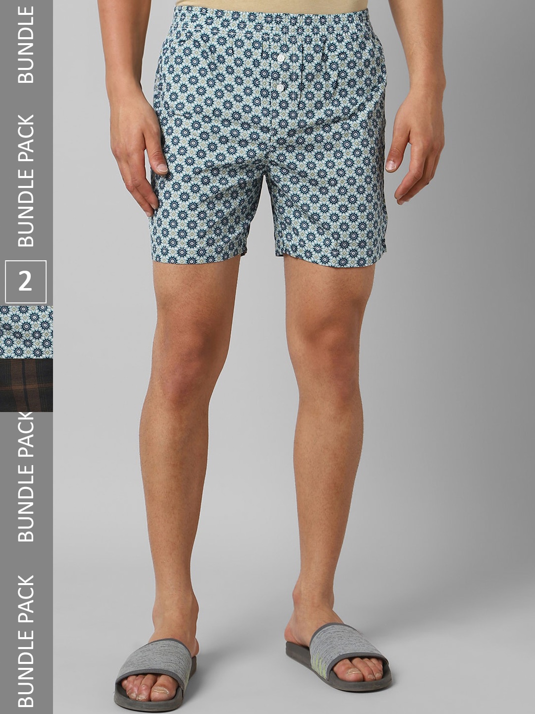 

Pantaloons Pack Of 2 Printed Pure Cotton Boxers P122AMBX00001Multicolor, Blue