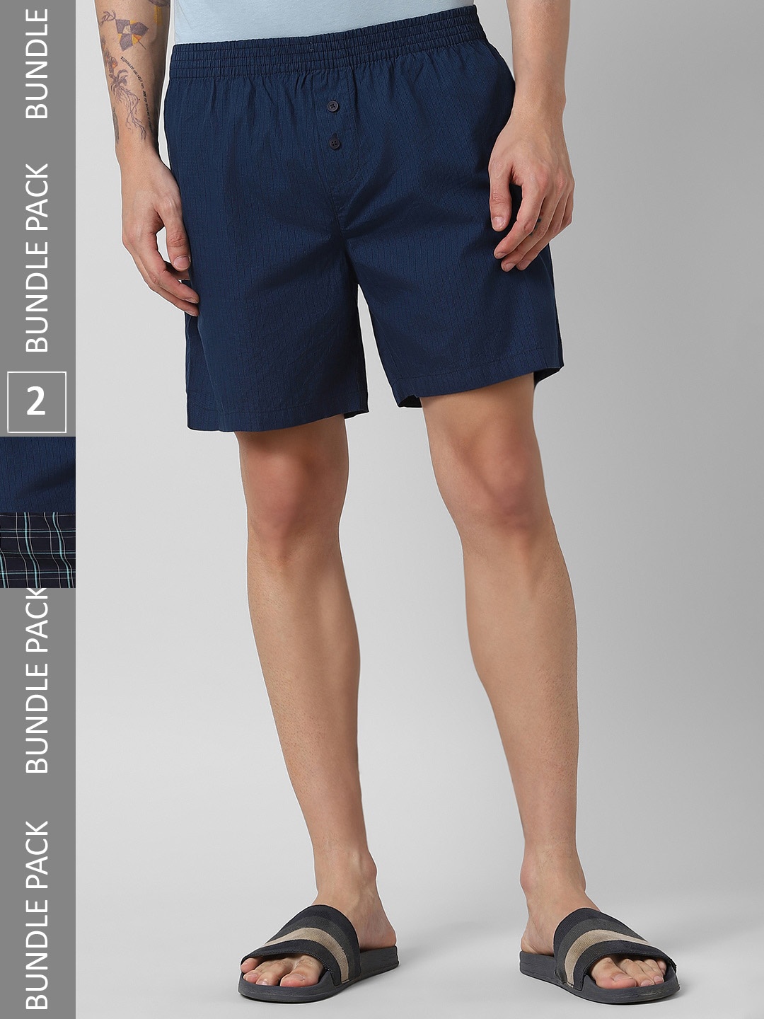 

Pantaloons Men Pack Of 2 Pure Cotton Boxers P122AMBX00003Multicolor, Blue