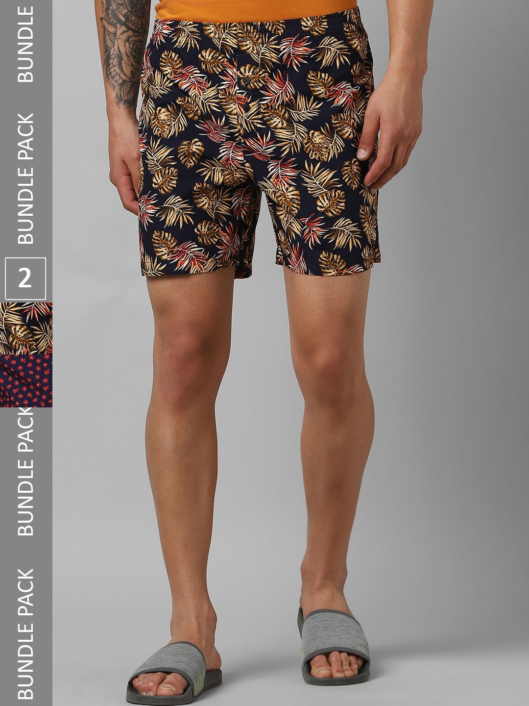 

Pantaloons Men Pack Of 2 Pure Cotton Boxers P122AMBX00010Multicolor, Blue