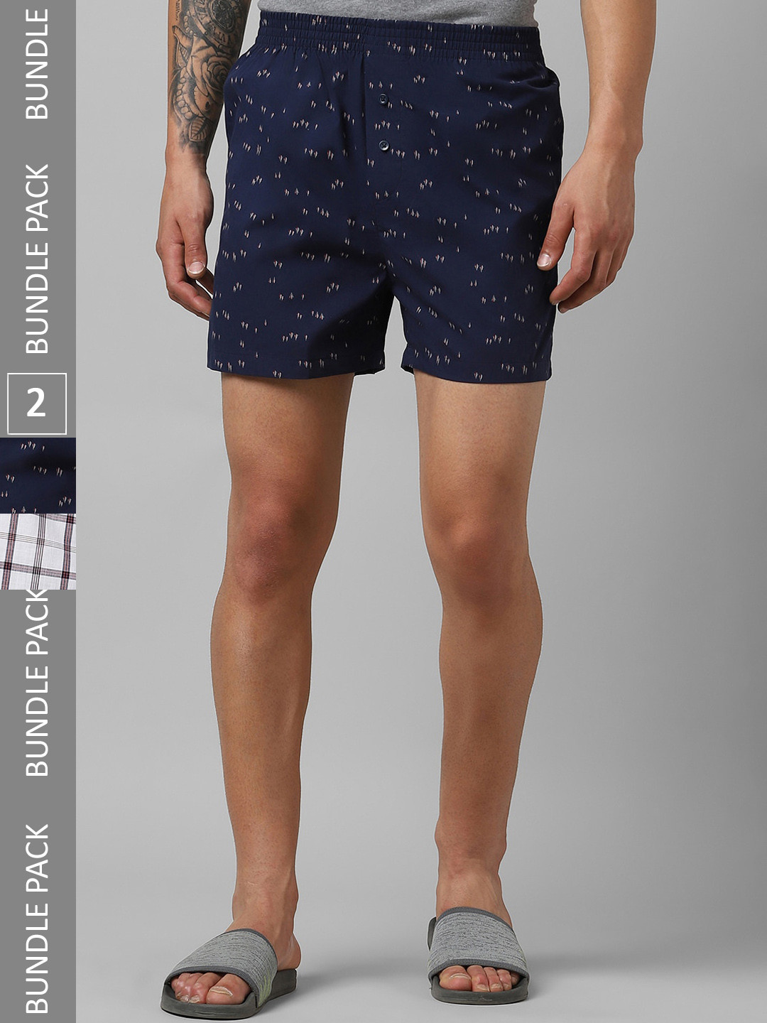 

Pantaloons Pack Of 2 Printed Pure Cotton Boxers P122AMBX00049Multicolor, Blue