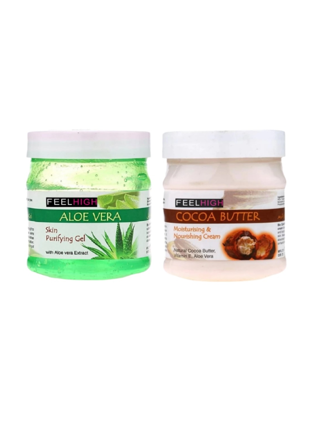 

FEELHIGH Unisex Aloe Vera Gel & Coca Butter Cream 500 ml Each, Multi