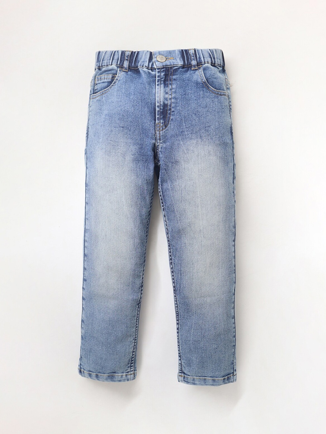 Cherry Crumble Kids Regular Fit Mid-Rise Clean Look Heavy Fade Jeans, Blue
