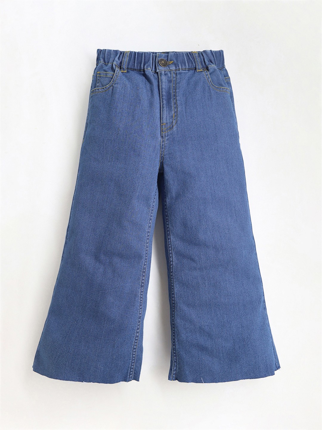

Cherry Crumble Girls Wide Leg Mid-Rise Clean Look Jeans, Blue