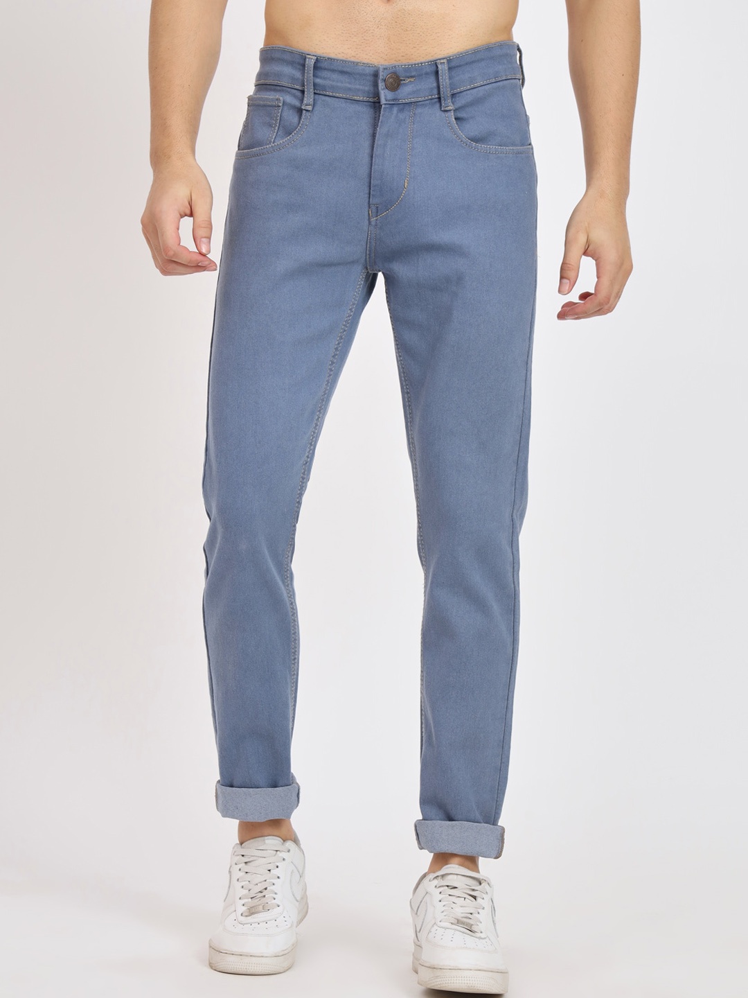 

RAGZO Men Mid Rise Slim Fit Clean Look Stretchable Jeans, Blue