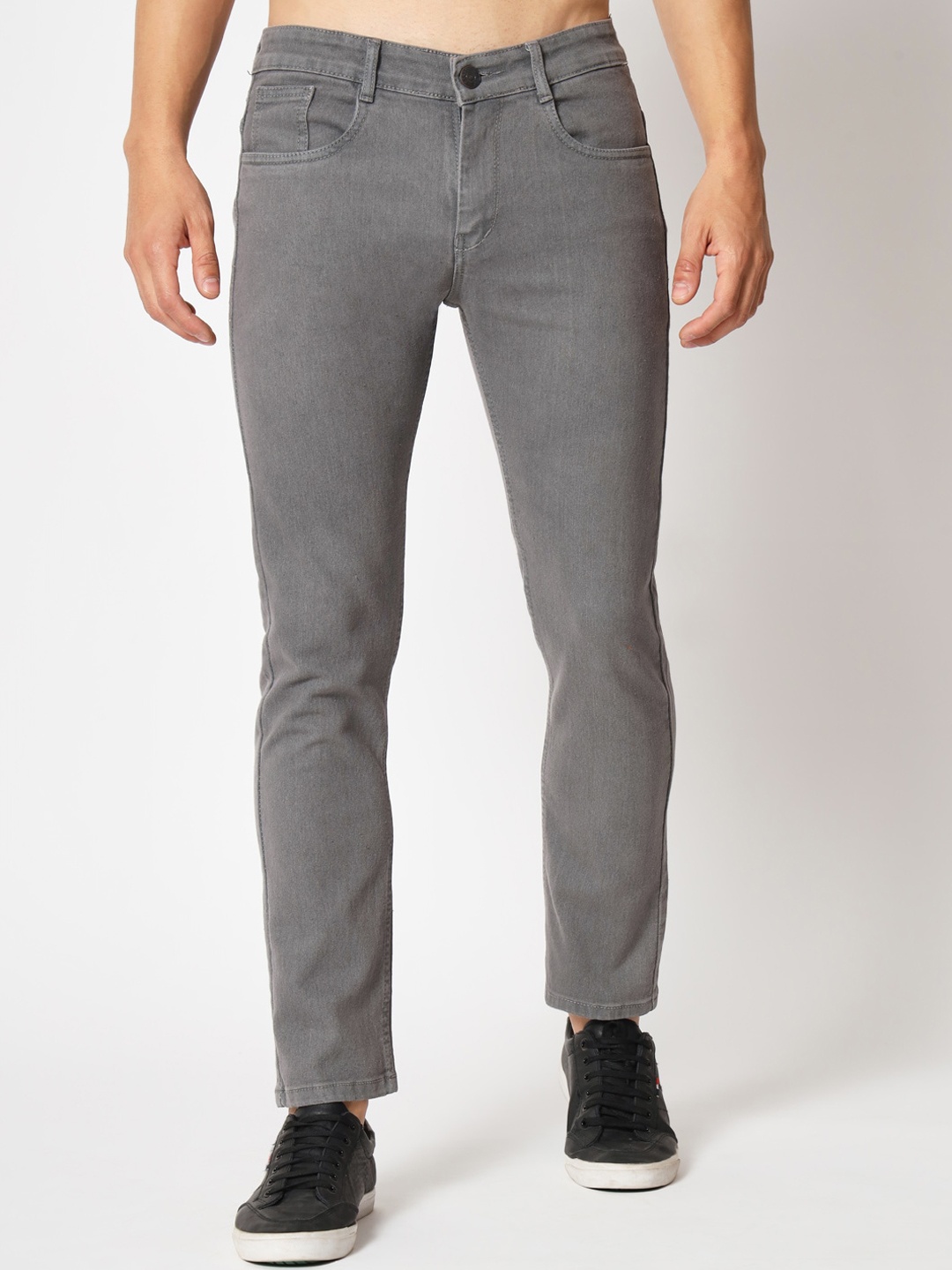 

RAGZO Men Mid Rise Slim Fit Clean Look Stretchable Jeans, Grey