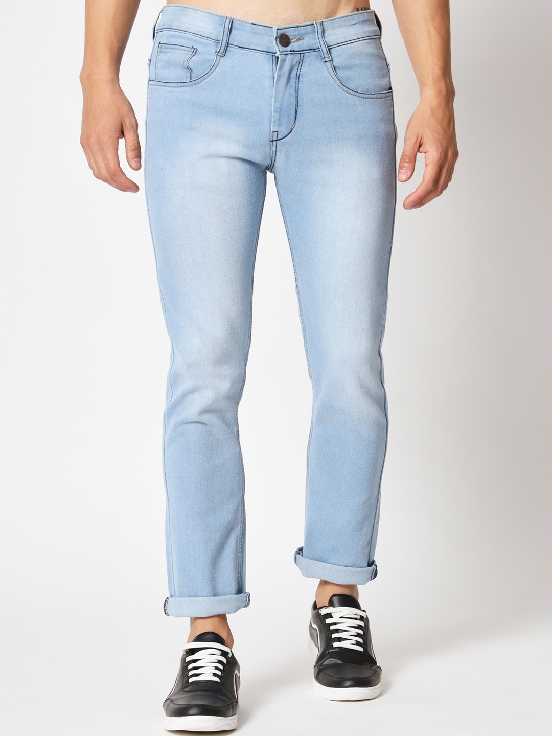 

RAGZO Men Mid Rise Slim Fit Light Fade Stretchable Jeans, Blue