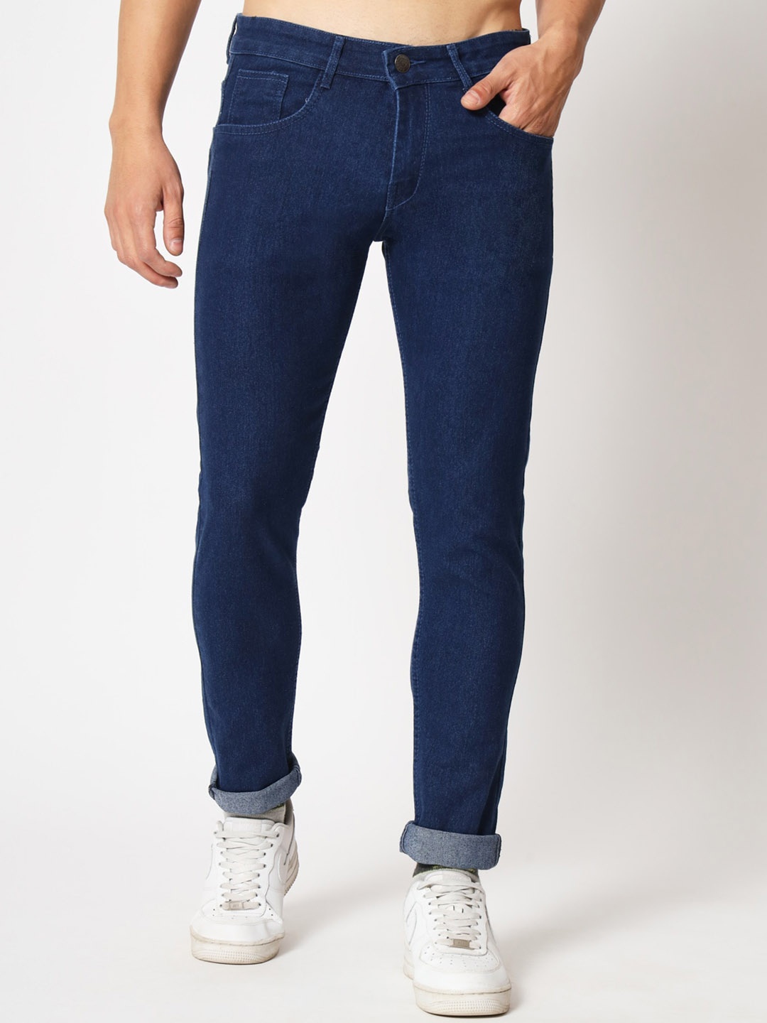 

RAGZO Men Mid Rise Slim Fit Clean Look Stretchable Jeans, Blue