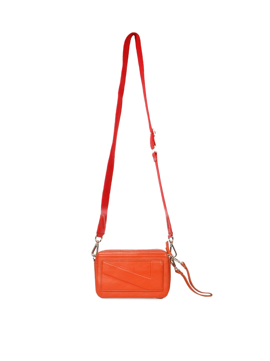 

Saint G Textured Leather Structured Sling Bag, Orange