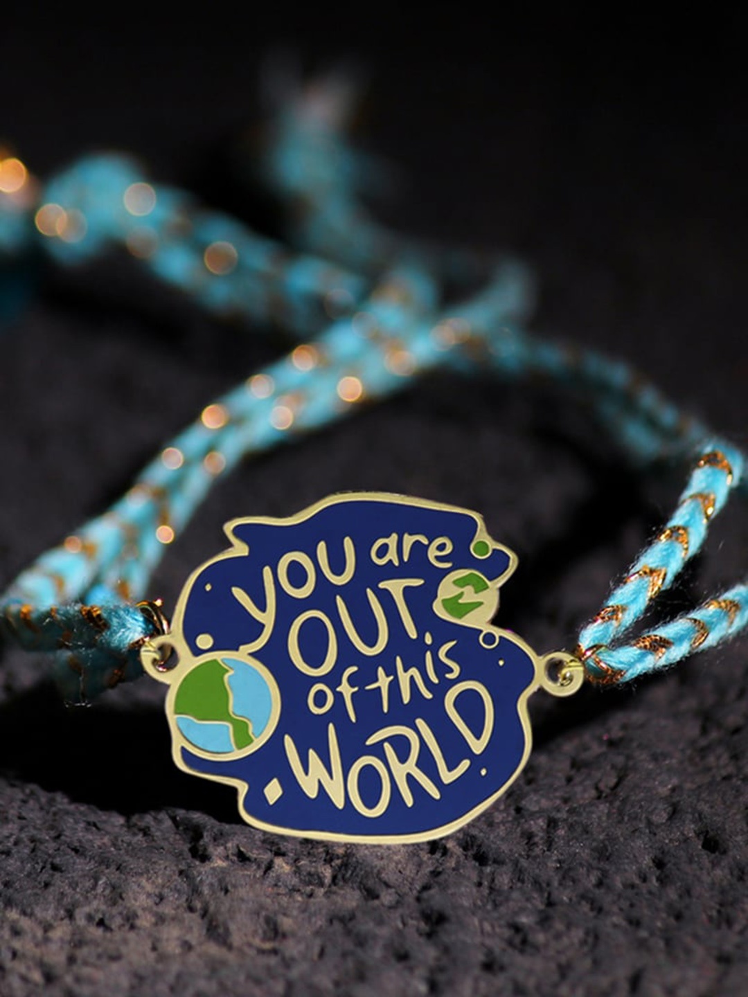 

Bigsmall You Are Out Of This World Metallic Charm Rakhi, Blue