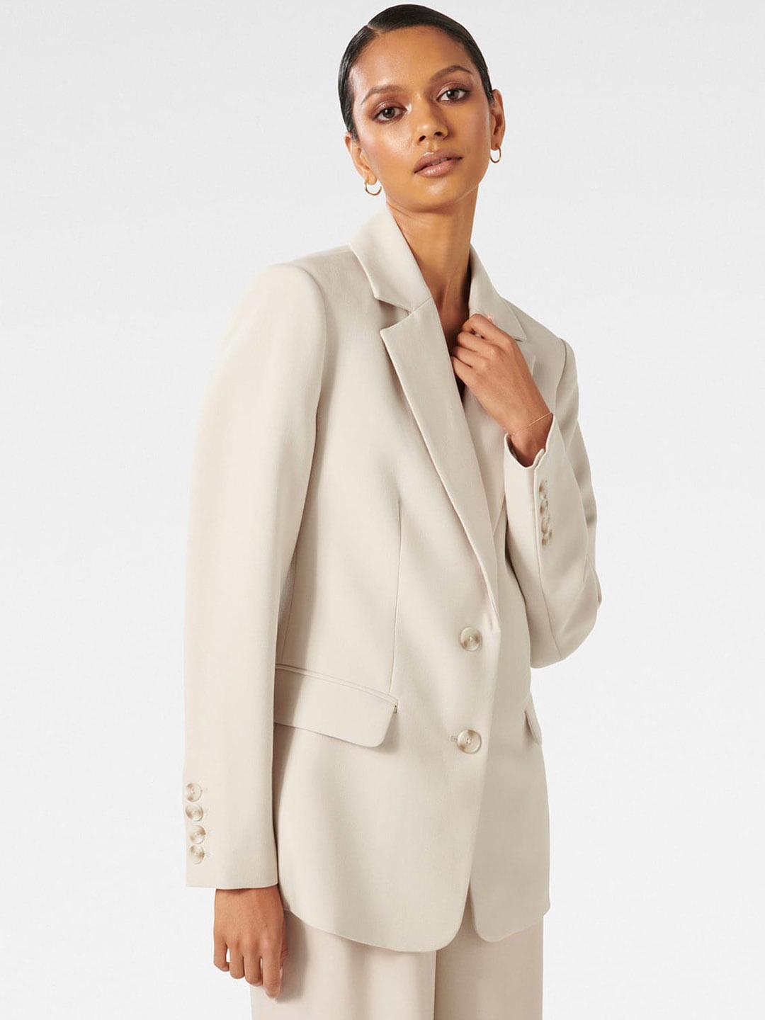 

Forever New Tailored Fit Single Breasted Blazer, Taupe