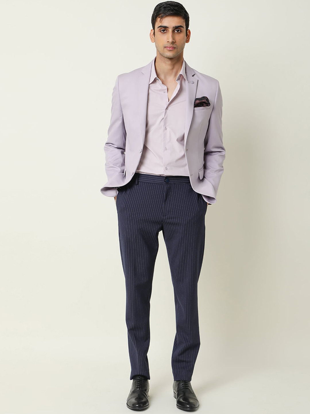 

RARE RABBIT Men Berzu Tailored Fit Notched Lapel Collar Single-Breasted Blazer, Lavender
