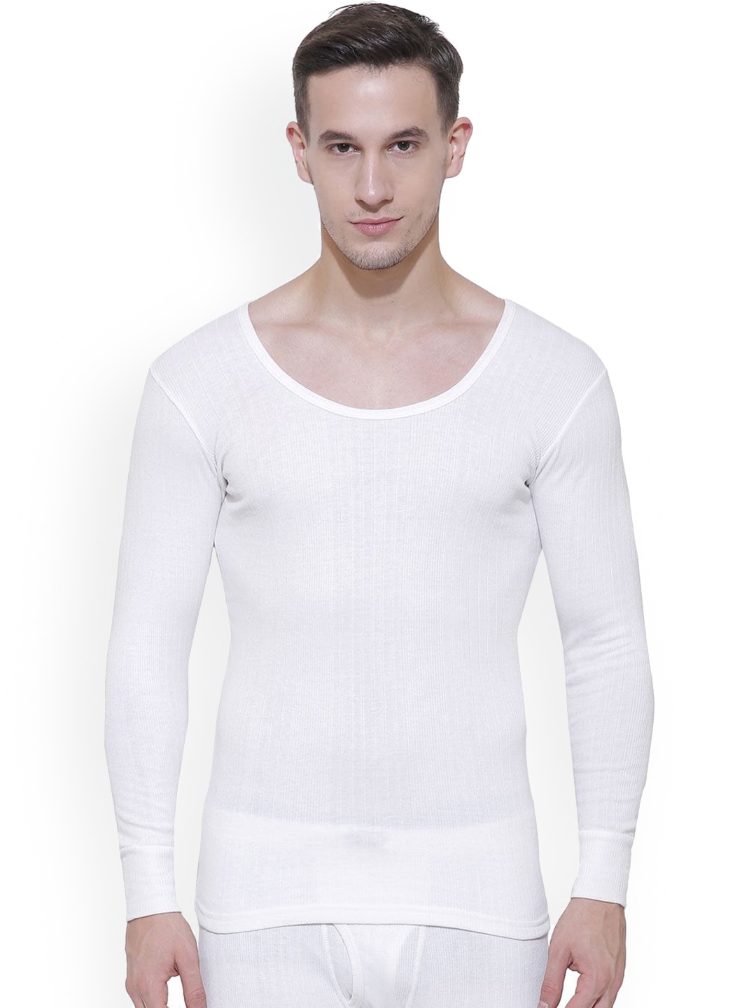 

BODYCARE INSIDER Round Neck Cotton Thermal Top, White