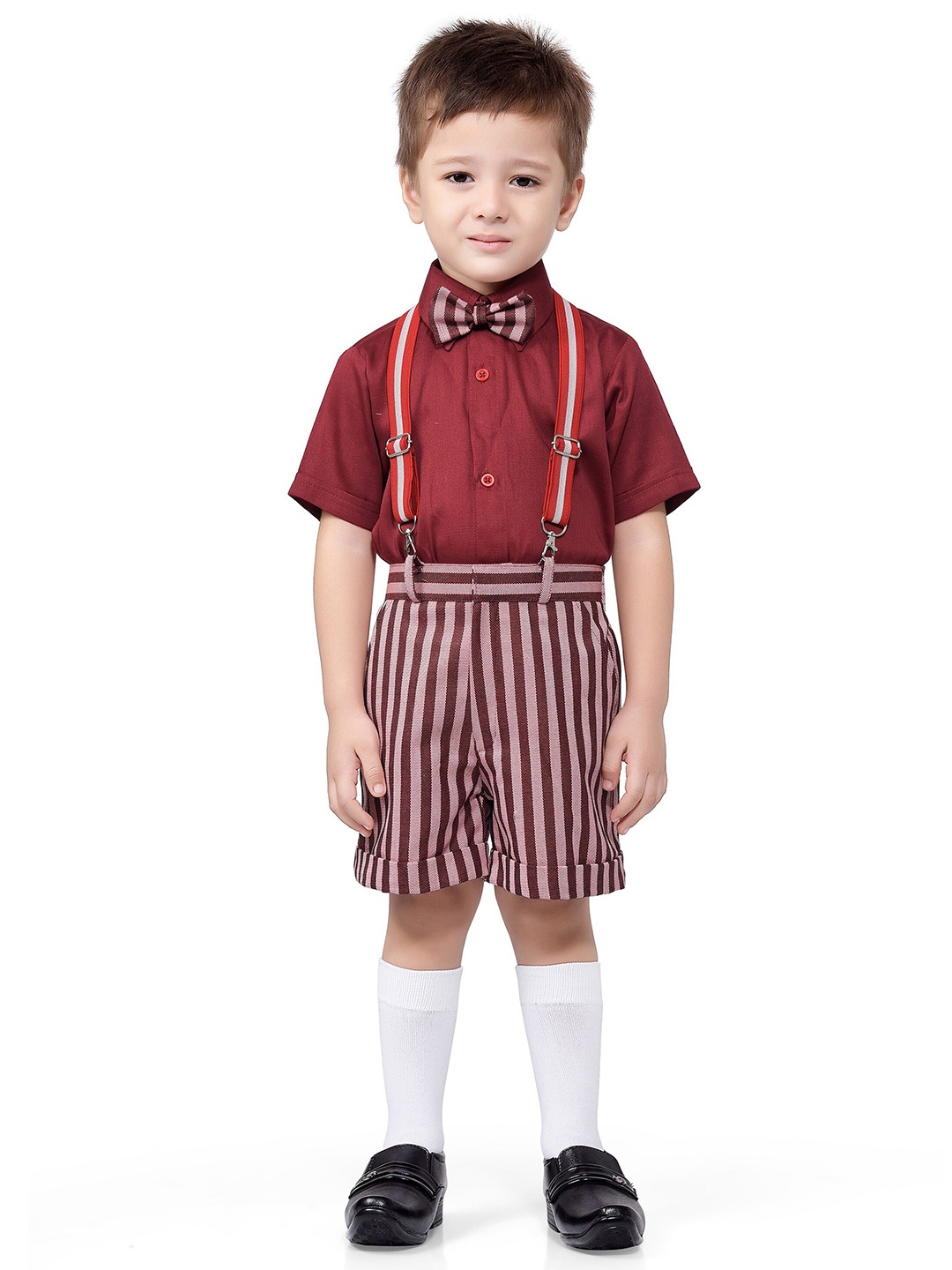 

BAESD Boys Maroon & Pink Shirt with Shorts