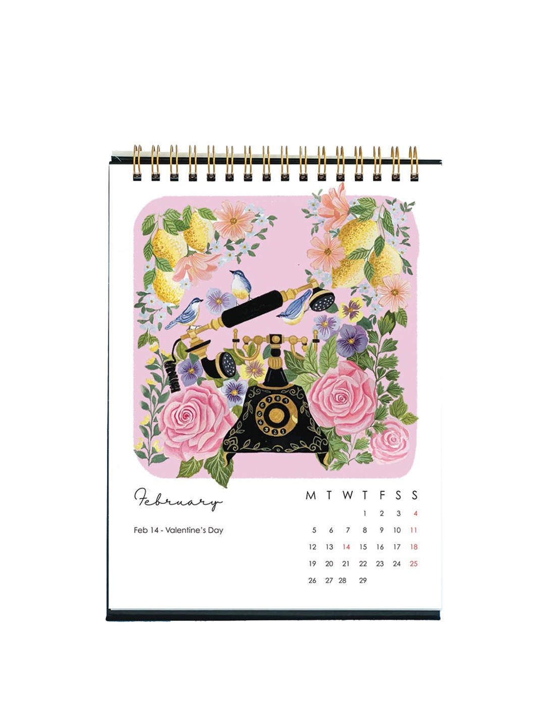 

happywagon 2024 Botanical Stories Printed Desk Calendar, Beige