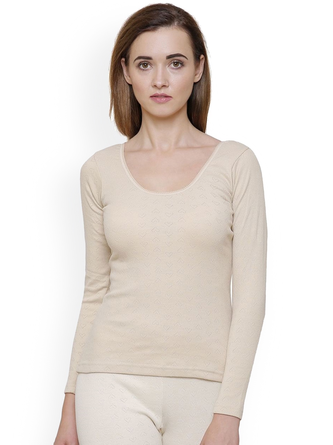 

BODYCARE INSIDER Round Neck Cotton Thermal Top, Nude
