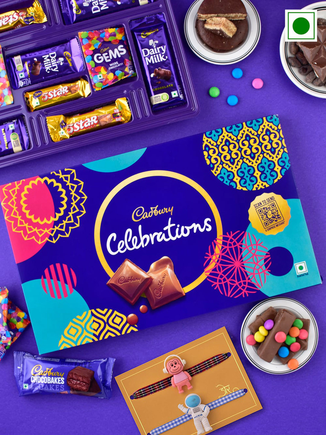 

Hyperfoods Kids Set Of 2 Toy Rakhi With Cadbrury Chocolate 167 gms, Red