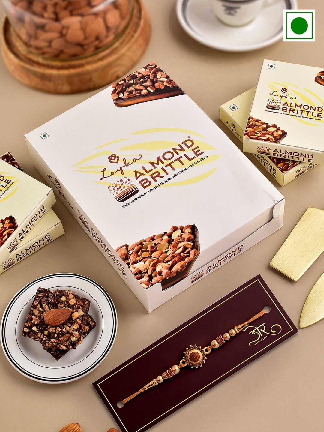 

Hyperfoods Charm Rakhi & Rudraksha Studded Rakhi With Chocolate Gift Set, White