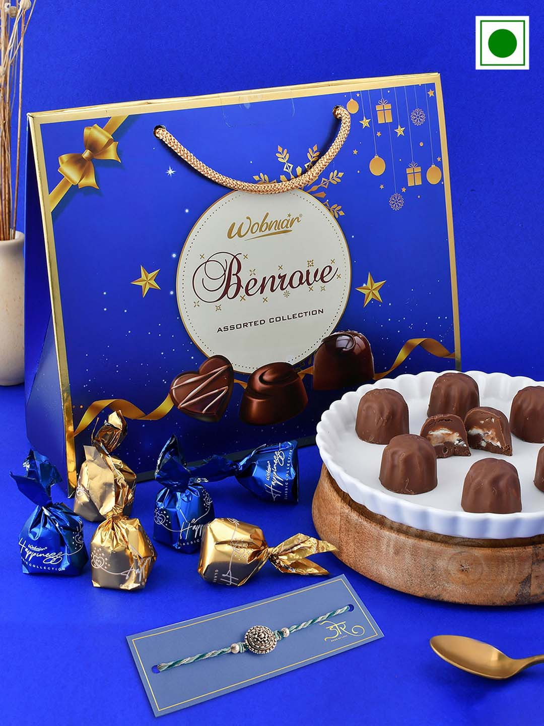 

Hyperfoods Benrove Chocolate 24 Pcs with Rakhi, Navy blue