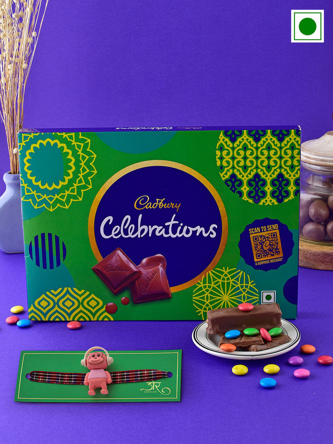 

Hyperfoods Kids Charm Rakhi With Chocolate Gifts Set, Purple
