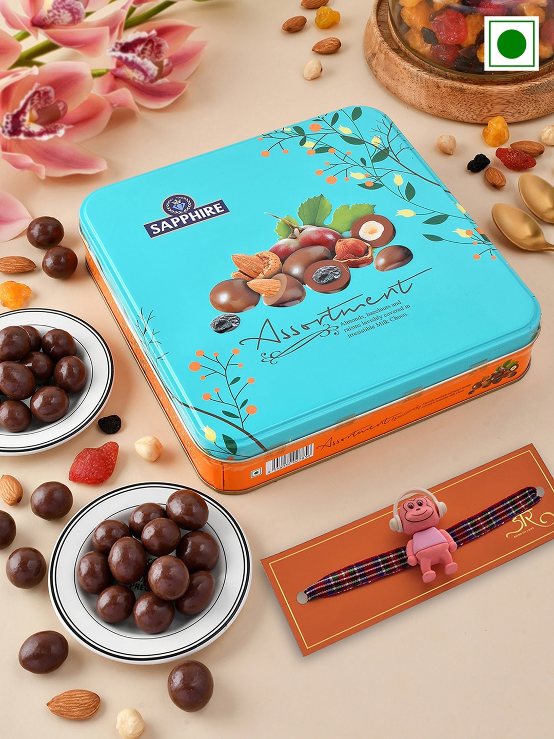

Hyperfoods Sapphire Chocolate Fruit&Nut & Kid Rakhi, Red