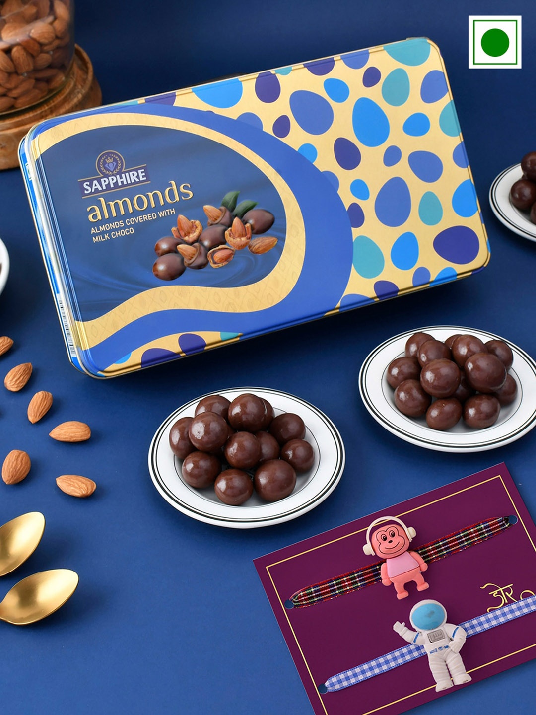 

Hyperfoods Sapphire Chocolate Almond & Kid Rakhi, Blue