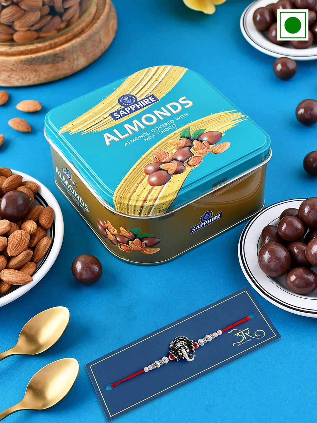 

Hyperfoods Sapphire Chocolate Almond with Rakhi, Silver