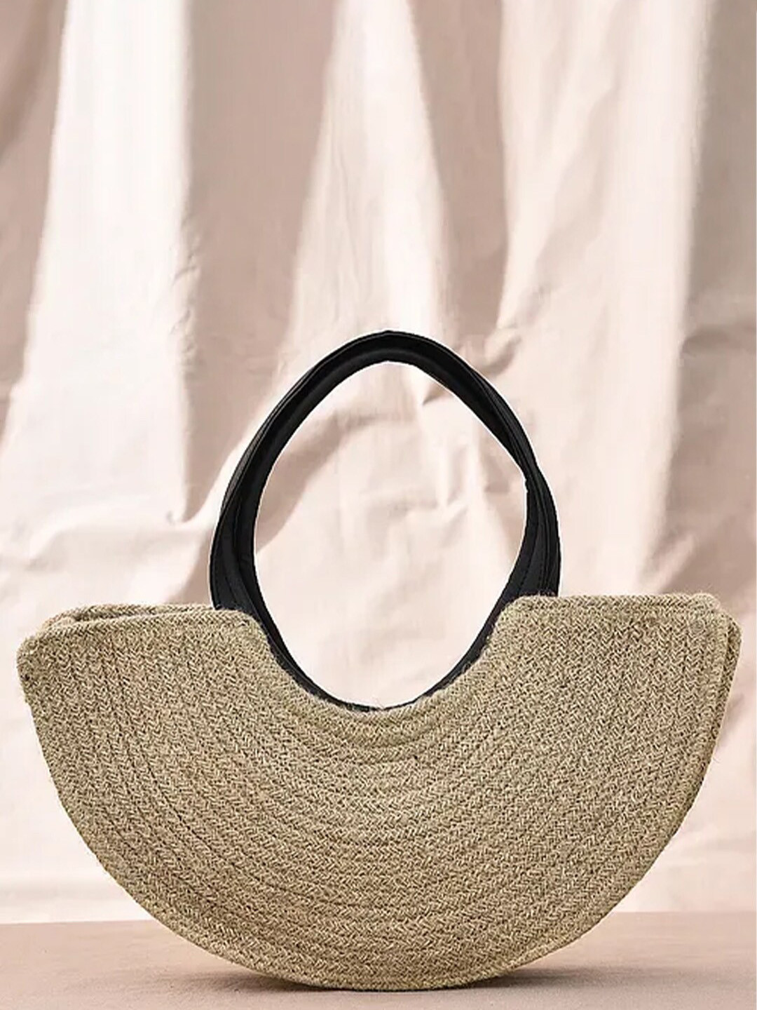

Jalwa Art Textured Structured Handheld Bag, Beige