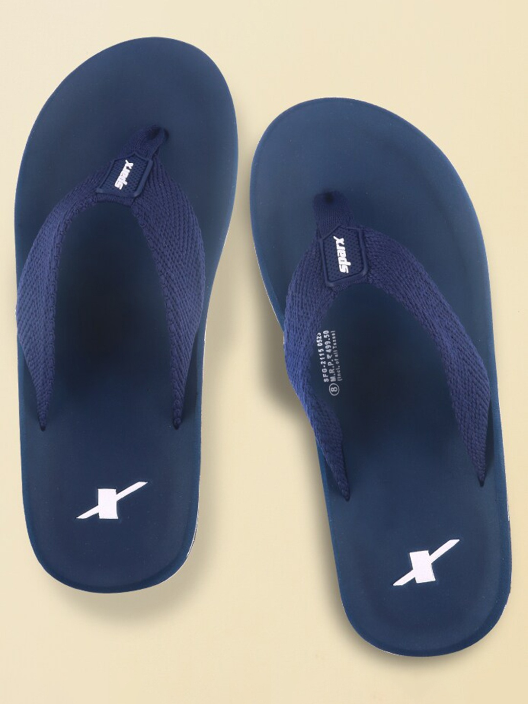 

Sparx Men Textured Thong Flip-Flops, Navy blue